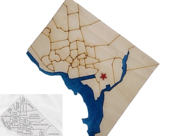 DC Plywood Wall Map and FREE magnet