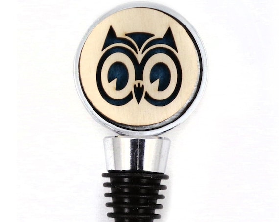 Owl Wine Stopper - Bottle Stoppers - Wine Bottle Stoppers with Plywood and felt-Gift for a wine lover-Hostess Gift-Housewarming Gift
