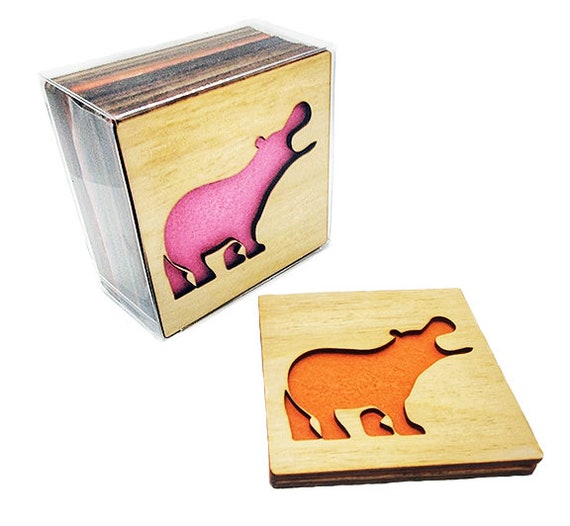 4 Branch Coasters wooden laser cut natural eco-friendly Waterproof plywood birch and Felt