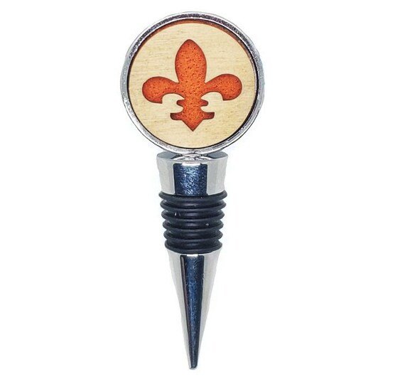 Fleur-de-lis Wine Stopper - Bottle Stoppers - Wine Bottle Stoppers with Plywood and felt-Gift for a wine lover-Hostess Gift-Housewarming