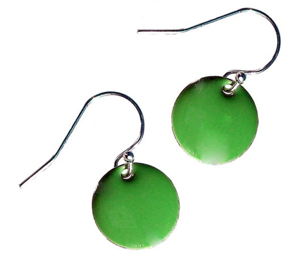 Enamel and Silver Earrings