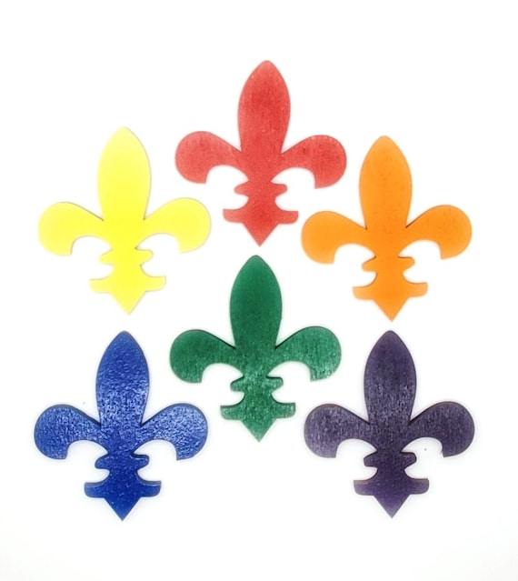 Wooden Fleur de lis Magnets 3 pcs - Fridge magnets - Wedding magnets - Save the date magnets- Custom