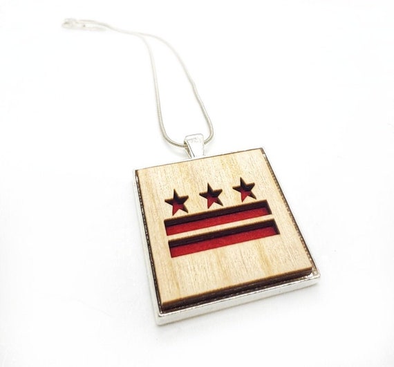 DC Flag pendant of plywood and felt