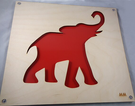 Plywood Elephant and Recycled Aluminum