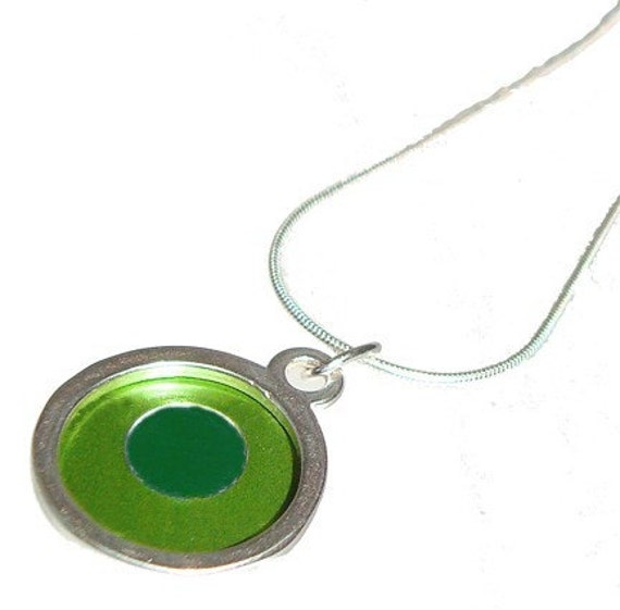 Small Two Tone round lime/green Pendant