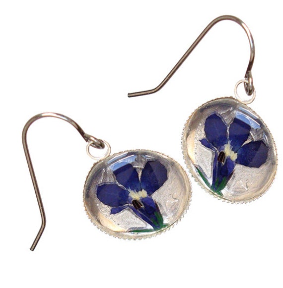 Iris Flower /sterling silver earrings