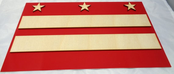 DC Flag Plywood and Recycled Aluminum in Red