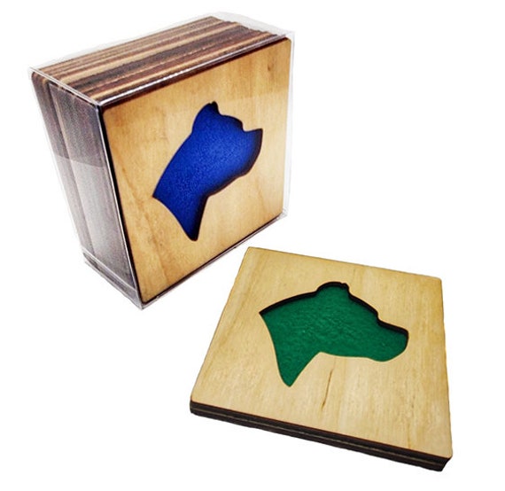 4 Giraffe Coasters wooden laser cut natural eco-friendly Waterproof plywood birch and Felt