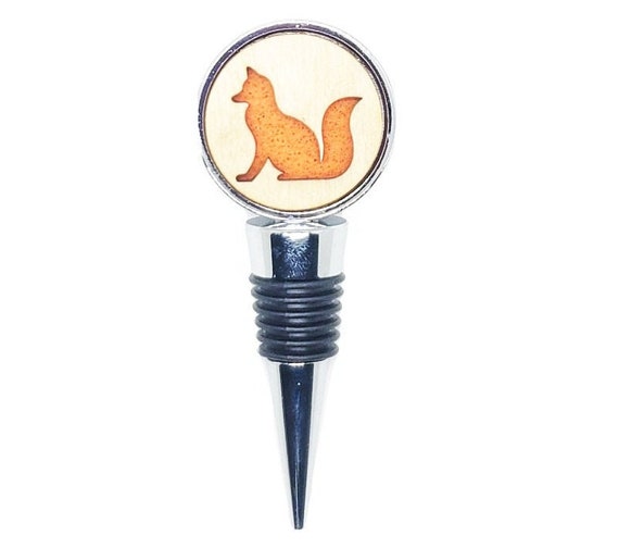 Fox Wine Stopper - Bottle Stoppers - Wine Bottle Stoppers with Plywood and felt-Gift for a wine lover-Hostess Gift-Housewarming Gift