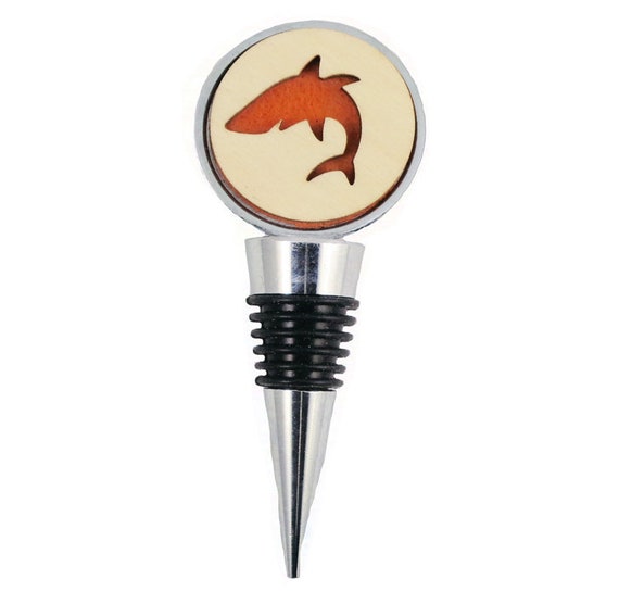 Shark Wine Stopper - Bottle Stoppers - Wine Bottle Stoppers with Plywood and felt-Gift for a wine lover-Hostess Gift-Housewarming Gift