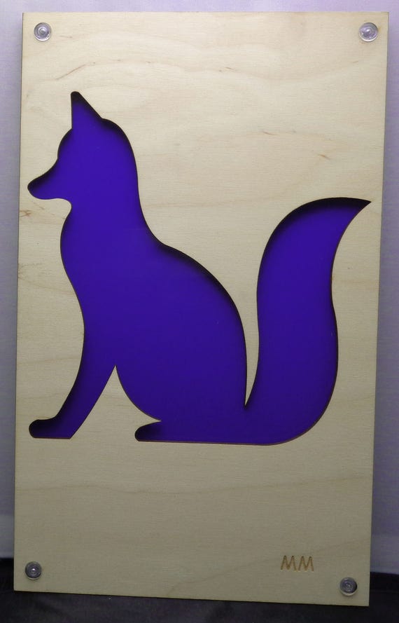 Fox of Plywood and Recycled Aluminum in Purple