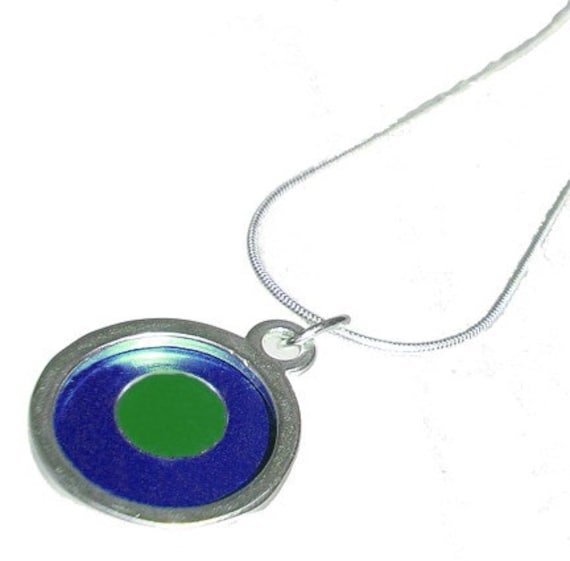 Small Two Tone round blue/green Pendant