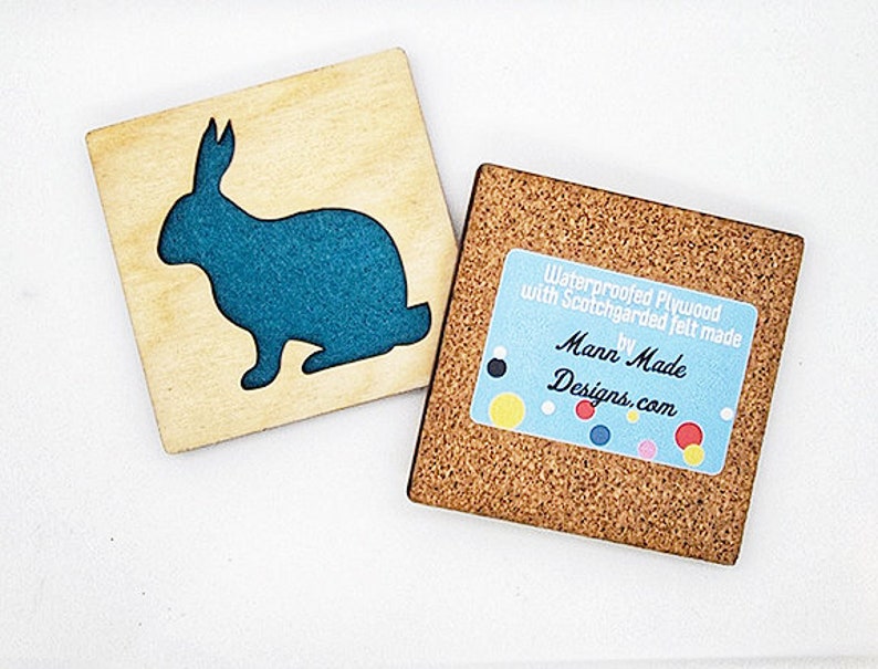 mannmadedesigns Bunny Rabbit Coasters - Thumbnail 2