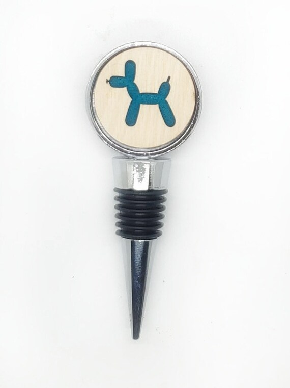 Balloon Dog - Bottle Stoppers - Wine Bottle Stoppers with acrylic and felt-Gift for a wine lover-Hostess Gift-Housewarming Gift