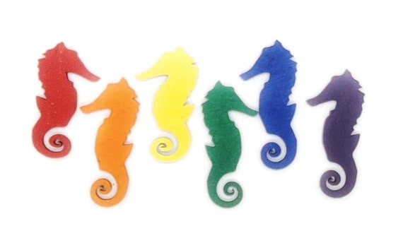 Wooden Seahorse Magnets 3 pcs - Fridge magnets - Wedding magnets - Save the date magnets- Custom