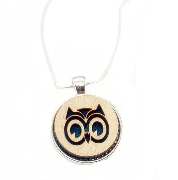 Owl pendant of plywood and felt