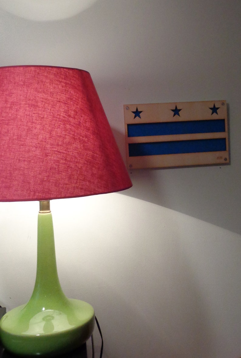 Washington DC Flag Plywood and Recycled Aluminum in Red image 4