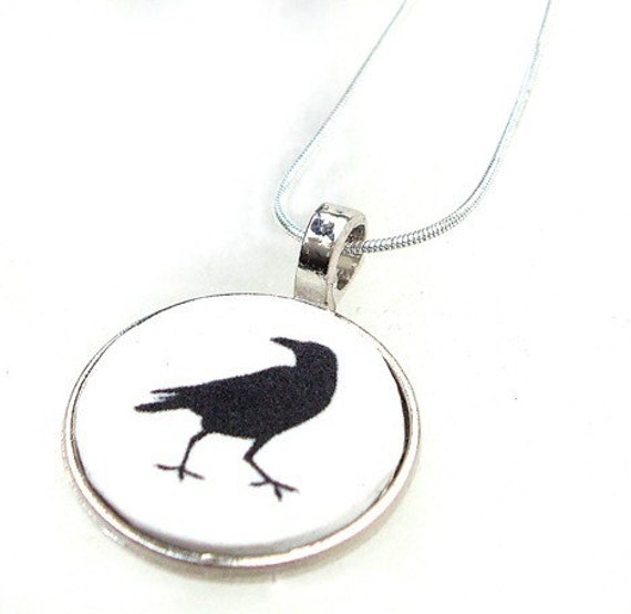 Raven Bird or custom image pendant with your own photo