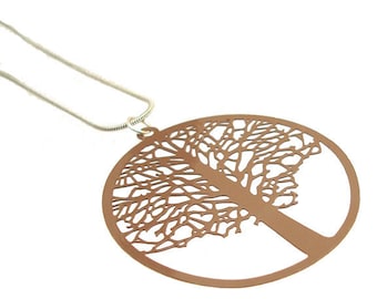 Enameled Filigree Tree Pendant in Brown Valentine gift