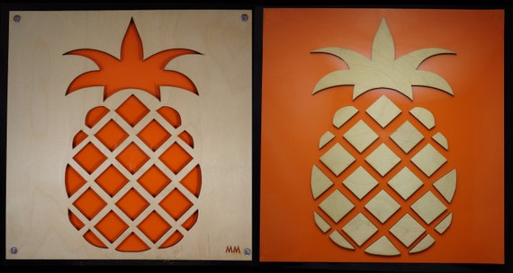 Set of Pineapples No Waste Design Plywood and Recycled Aluminum