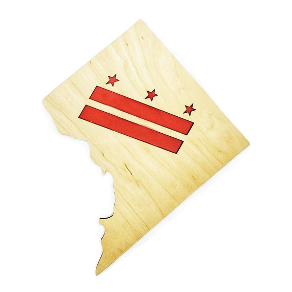 DC Flag in District Plywood and Recycled Aluminum in Red