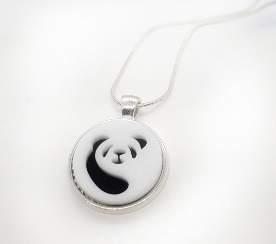 Panda Bear pendant of acrylic and felt