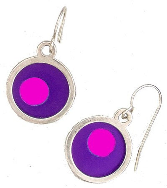 Small Two Tone purple/pink Earrings