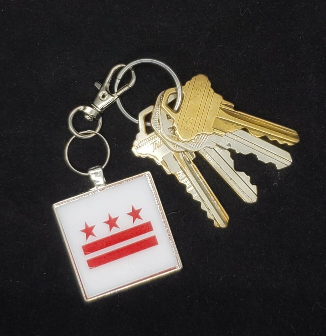DC Flag Acrylic and Stainless Steel Keychain - Etsy