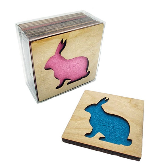 4 Branch Coasters wooden laser cut natural eco-friendly Waterproof plywood birch and Felt