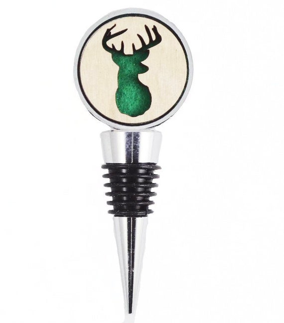 Deer Wine Stopper - Bottle Stoppers - Wine Bottle Stoppers with Plywood and felt-Gift for a wine lover-Hostess Gift-Housewarming Gift