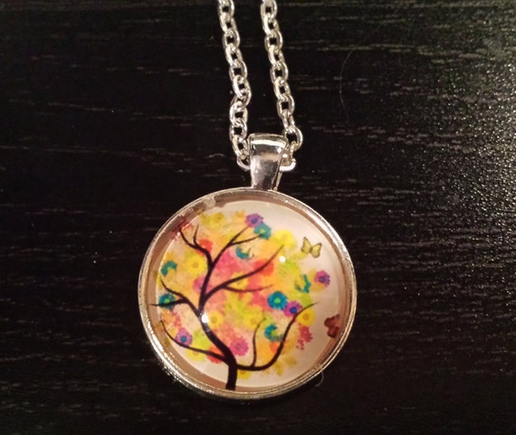 water color Butterfly tree pendant