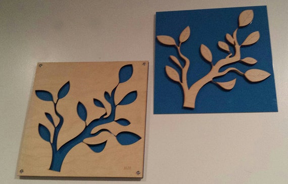 Branch SET of Plywood/Recycled Aluminum in Blue