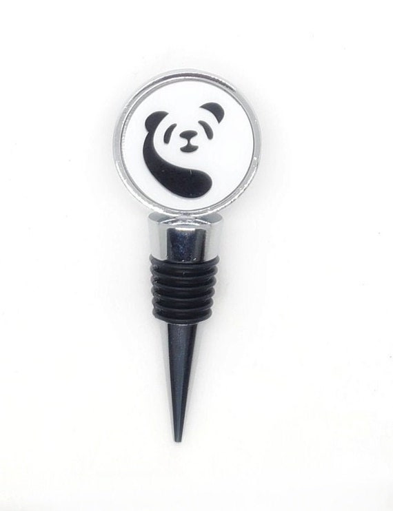 Panda Bear - Bottle Stoppers - Wine Bottle Stoppers with acrylic and felt-Gift for a wine lover-Hostess Gift-Housewarming Gift