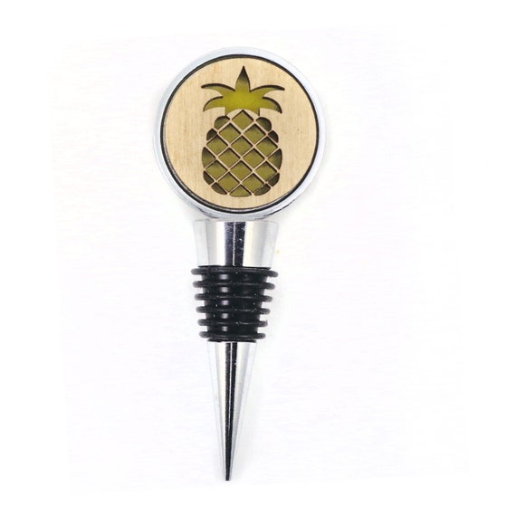 Pineapple Wine Stopper - Bottle Stoppers - Wine Bottle Stoppers with Plywood and felt-Gift for a wine lover-Hostess Gift-Housewarming Gift