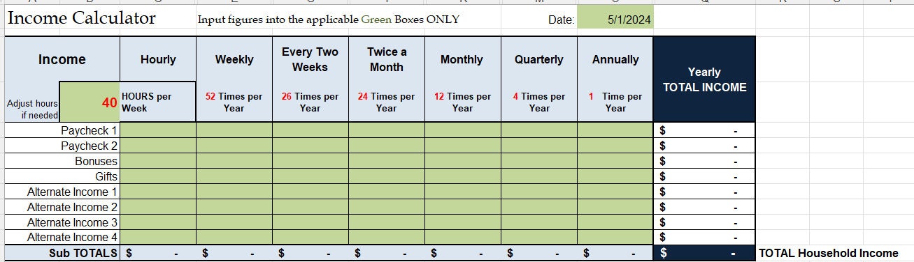Zero Based Budget Template Financial Freedom No Stress Step by Step