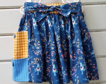 Pocket Skirt for Girls Ready to Ship in size 7 or made to order in sizes 2T to 7