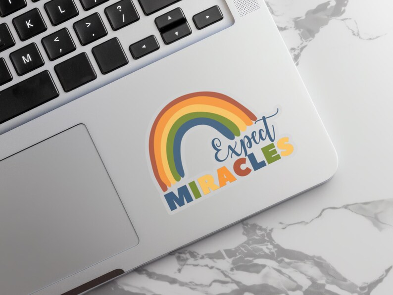 Rainbow Expect Miracles Kiss-cut Stickers | Best Friend Gift, Water ...