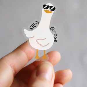 Silly Goose Sunglasses Sticker | Cute Laptop Stickers, School Stickers, Cute Journal Stickers, Water Bottle Stickers, Funny Meme, Car Decals