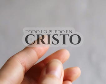 Spanish Christian Sticker: 'Todo Lo Puedo En Cristo' Bible Verse Decal
