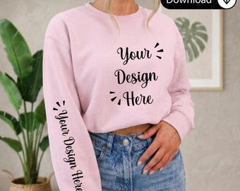 Gildan 18000 Model Kit | Gildan Light Pink | G180 Round Neck Model Kit | Model Kit | Oversized.