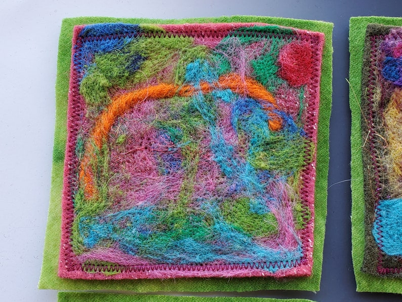 Set of 4 Recycled Felted Wool Coasters BF