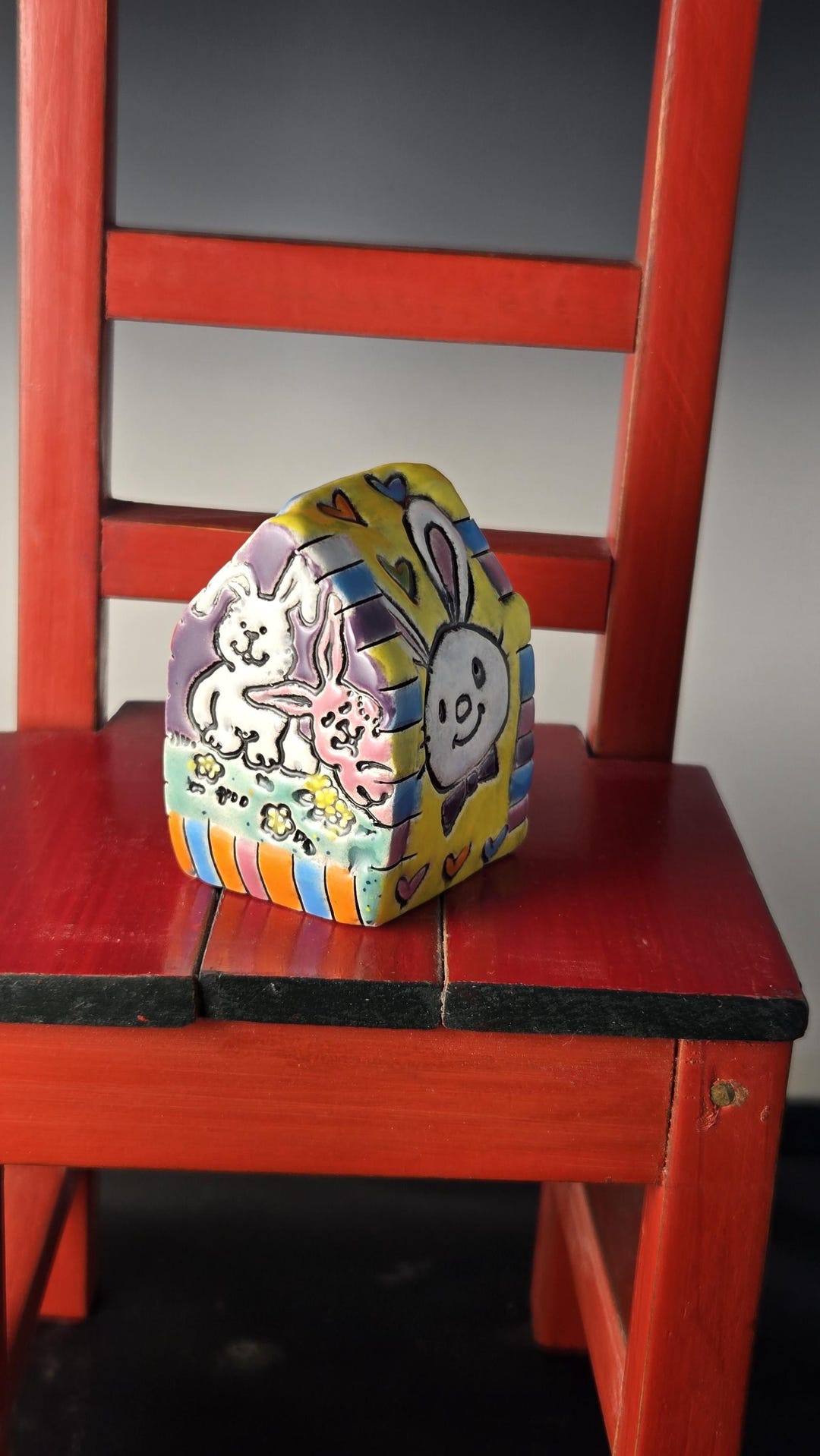 Ceramic House Rattle With Bunnies - Etsy
