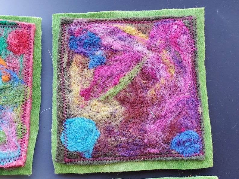 Set of 4 Recycled Felted Wool Coasters BF