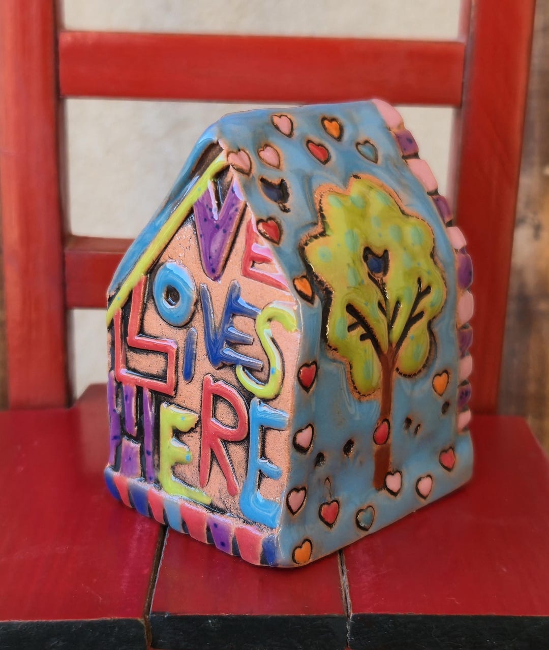 Ceramic House Rattle With Trees and Love Lives Here - Etsy