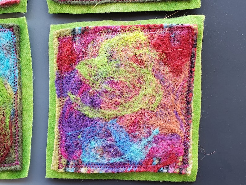 Set of 4 Recycled Felted Wool Coasters BF