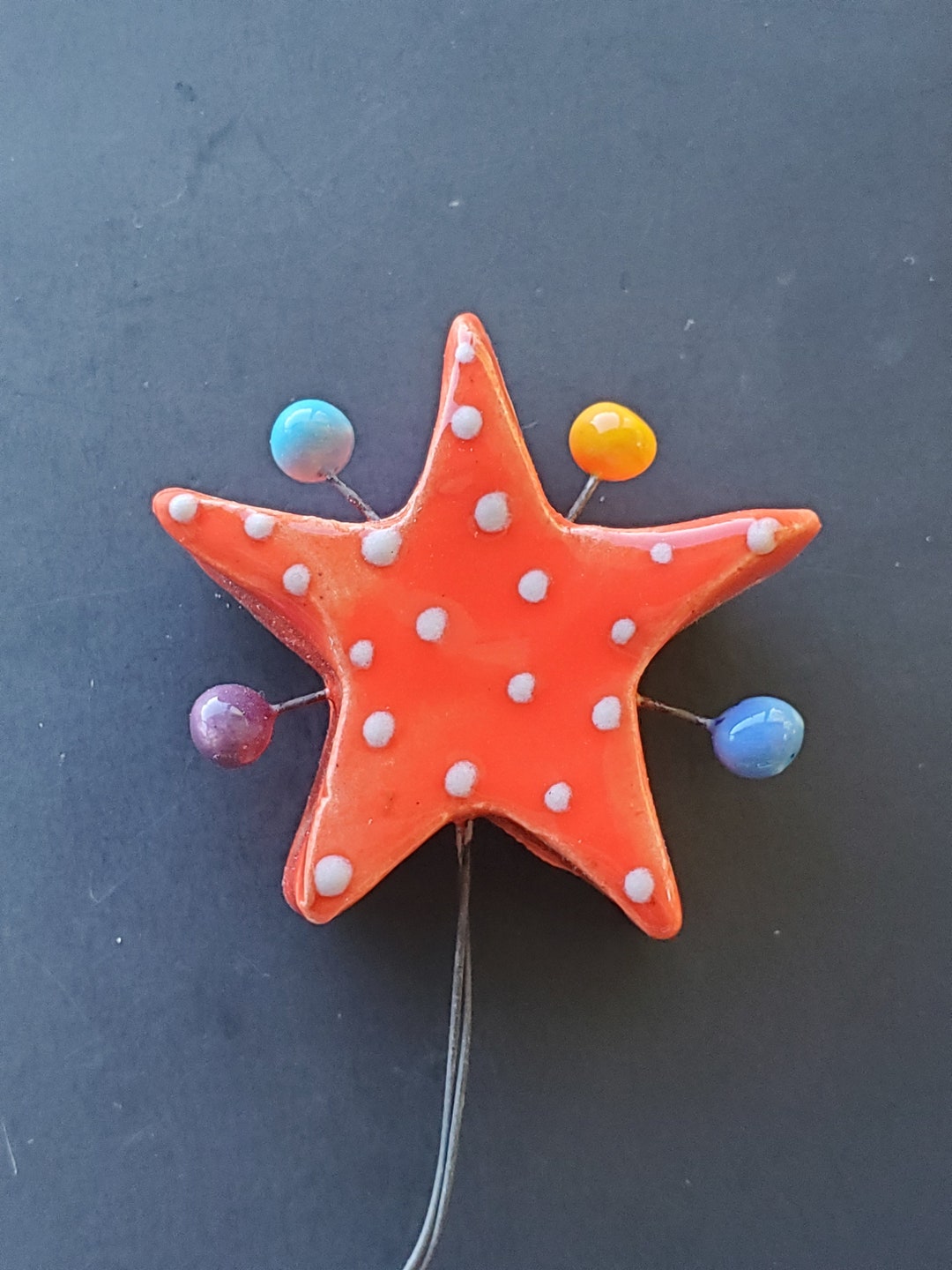 Miniature Ceramic Christmas Tree Star Topper Etsy