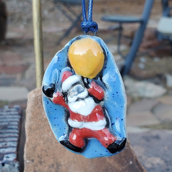 Reversible Ceramic Christmas Santa Claus Ornament/Decoration