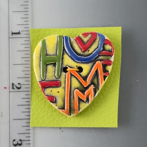 Handmade Ceramic Heart Button