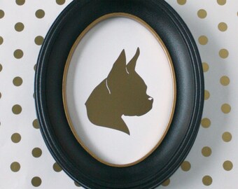 Custom Pet Silhouette Print with Gold Foil // Pet Portrait // Personalized Pet Silhouette // Animal Portait // Christmas Gift
