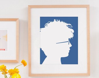 Custom Silhouette Print made from your photo - Personalized Silhouette Print Silhouette Portrait Simply Silhouettes